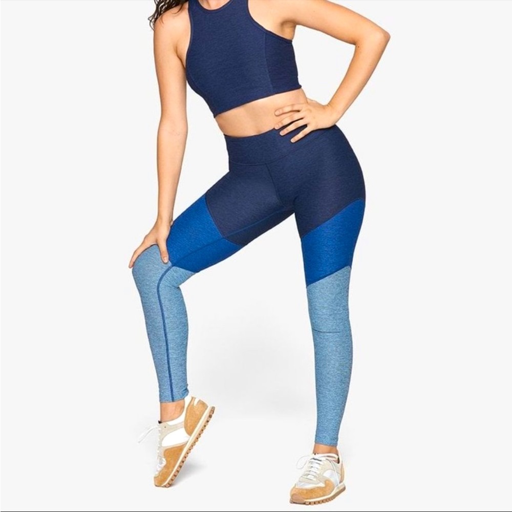 Outdoor Voices 7/8 Springs Yoga Legging Ombre Colorblock Blue